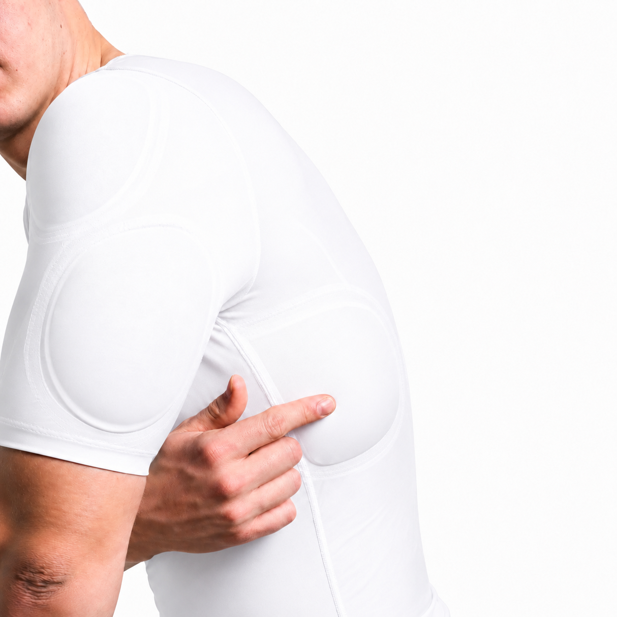 WHITE 3D MUSCLE SHIRT