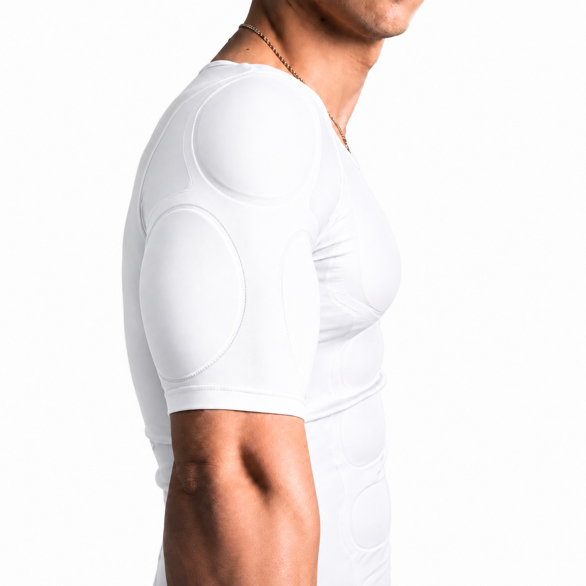 WHITE 3D MUSCLE SHIRT