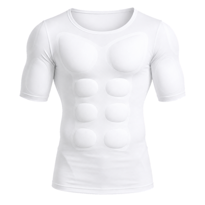 WHITE 3D MUSCLE SHIRT