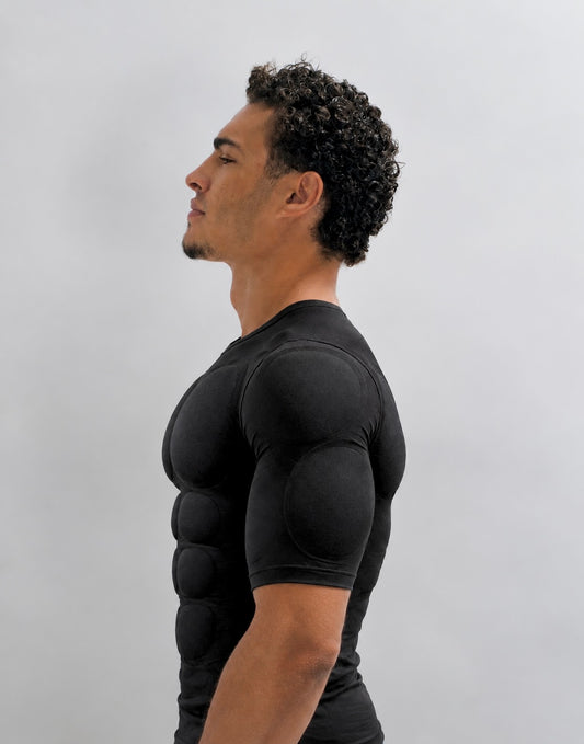 BLACK 3D MUSCLE SHIRT