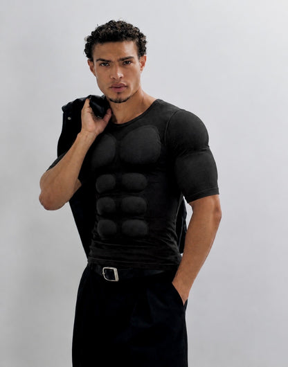 BLACK 3D MUSCLE SHIRT