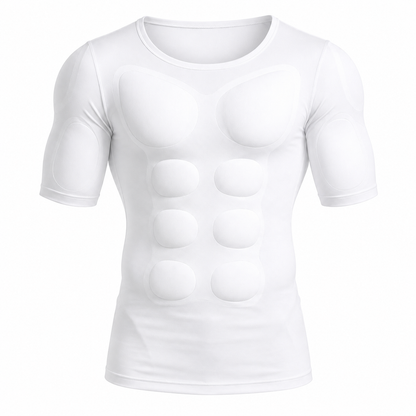 WHITE 3D MUSCLE SHIRT